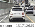 Scenery of a congested urban highway 131712685