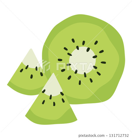 Simple kiwi fruit cross section vector illustration Simple kiwi fruit cross section vector illustration 131712732