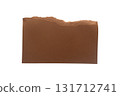 Torn piece of brown piece of paper isolated on white background 131712741