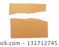 Torn two pieces of brown piece of paper isolated on white background 131712745