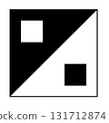 Yin Yang square - the yin and yang symbol, black and white vector illustration isolated on white 131712874