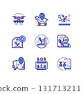 Smart farm - modern colorful line design style icons 131713211