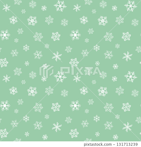 Winter seamless pattern with white snowflakes on color background. Vector illustration for fabric, textile wallpaper, posters, gift wrapping paper. Christmas vector illustration 131713239