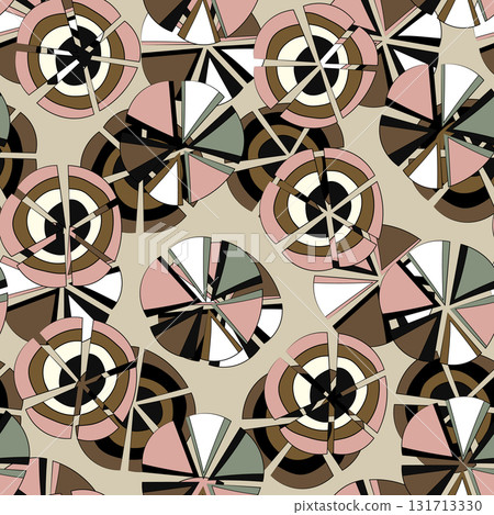 Seamless pattern with geometric aboriginal ornament. Ethnic tribal rounded color background. Afican, australian motiph. Dots painting. Vector illustration, template design for cloth, card, fabric Seamless pattern with geometric aboriginal ornament. Ethnic tribal rounded color background. Afican, australian motiph. Dots painting. Vector illustration, template design for cloth, card, fabric 131713330