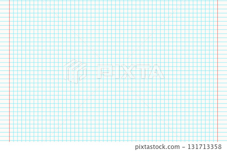 Graph paper. Printable squared grid paper with color horizontal lines. Geometric background for school, textures, notebook, diary. Realistic lined paper blank 131713358