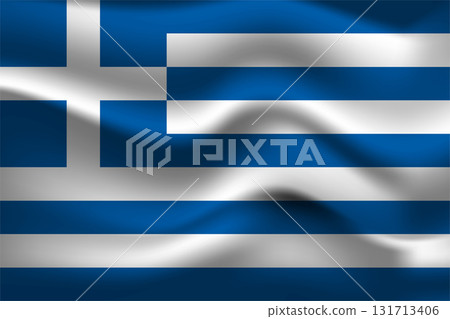 Flag of Greece. Greek national symbol in official colors. Template icon. Abstract vector background 131713406