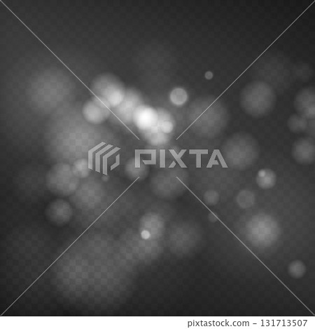 Abstract shining bokeh isolated on transparent background. Lights and sparks glitter glowing effect. Lens flare Christmas or New Year holiday card 131713507