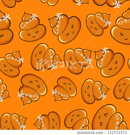 Seamless pattern with kawaii poop on white background. Cartoon poo, feces icons. Shit patterns, evil turd. Vector illustration for invitation, poster, card, fabric, textile. Doodle style Seamless pattern with kawaii poop on white background. Cartoon poo, feces icons. Shit patterns, evil turd. Vector illustration for invitation, poster, card, fabric, textile. Doodle style 131713573