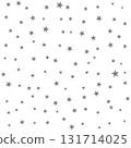 night sky pattern, black and white illustration of stars on white, seamless repeatable texture 131714025