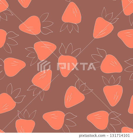 Seamless pattern with strawberry on color background. Natural delicious fresh ripe tasty fruit. Vector illustration for print, fabric, textile, banner, other design. Food concept Seamless pattern with strawberry on color background. Natural delicious fresh ripe tasty fruit. Vector illustration for print, fabric, textile, banner, other design. Food concept 131714101