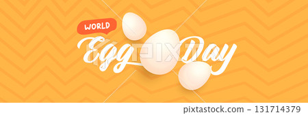 World Egg Day banner with eggs on orange geometric pattern background. International egg day concept horizontal banner poster,flyer, banner design template. Egg food day celebration World Egg Day banner with eggs on orange geometric pattern background. International egg day concept horizontal banner poster,flyer, banner design template. Egg food day celebration 131714379