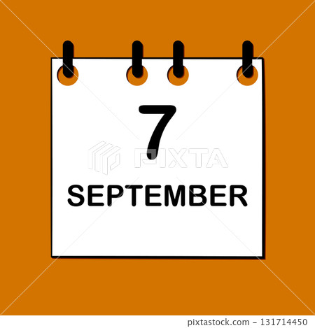 September 7. Daily Calendar icon for design. Simple design for business brochure, flyer, print media, advertisement. Easily editable 131714450