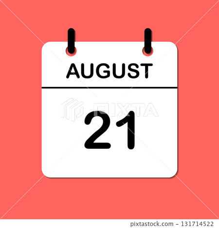 August 21. Daily Calendar icon for design. Simple design for business brochure, flyer, print media, advertisement. Easily editable 131714522