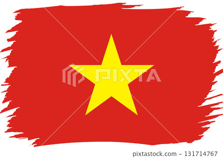 Flag of Vietnam. Vietnamese national symbol in official colors. Template icon. Abstract vector background 131714767