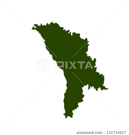 Map of Moldova, sign silhouette. World Map Globe. Vector Illustration isolated on white background. Europe continent 131714817