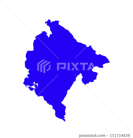 Map of Montenegro, sign silhouette. World Map Globe. Vector Illustration isolated on white background. Europe continent 131714839