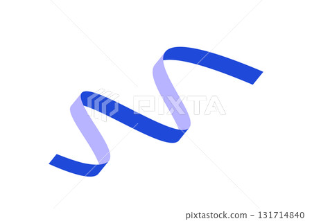 Blue flat ribbons isolated on white background. Ribbon banner vector illustration. Holiday lace 131714840