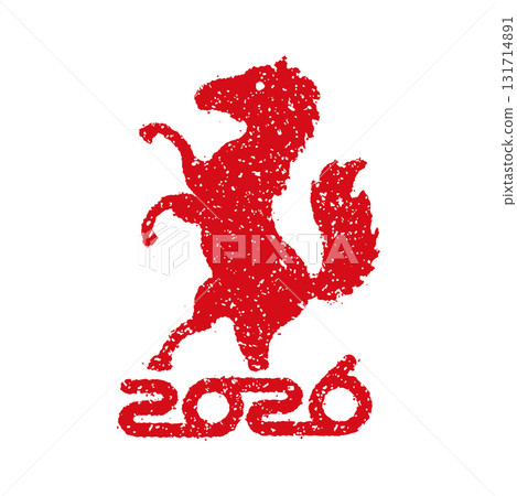 2026年令和8年(馬年)新年賀卡材料/印章(Hanko)郵票向量插圖 2026年令和8年(馬年)新年賀卡材料/印章(Hanko)郵票向量插圖 131714891