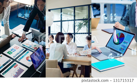 Various business scenes and statistical data Various business scenes and statistical data 131715317