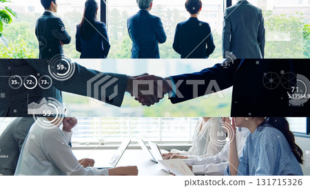 Various business scenes and statistical data 131715326