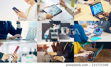Collage of various business scenes 131715340