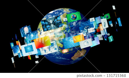 Concept image of video content and global network Concept image of video content and global network 131715368