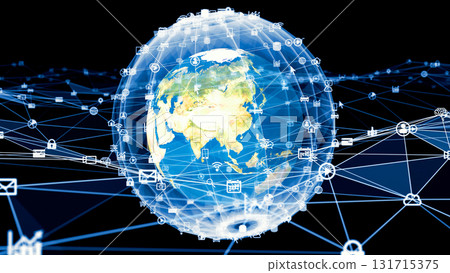 Concept image of the Earth and global network 131715375