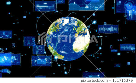 Earth and digital technology concept 131715379
