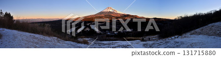 Panoramic photo of Mount Echizen in the snow-capped Aitaka mountain range, Mount Fuji and the Southern Alps bathed in the morning sun from the Torigoki Plateau Observatory Panoramic photo of Mount Echizen in the snow-capped Aitaka mountain range, Mount Fuji and the Southern Alps bathed in the morning sun from the Torigoki Plateau Observatory 131715880