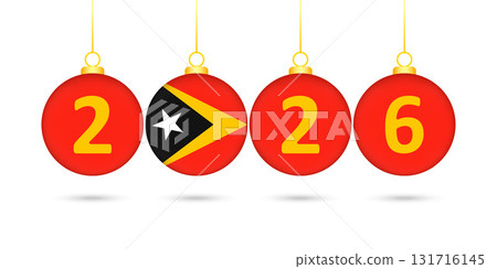 East Timor Flag Christmas Balls 2026 Decoration. East Timor Flag Christmas Balls 2026 Decoration. 131716145
