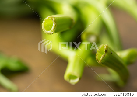 Cross-section of morning glory greens (water spinach) 131716810