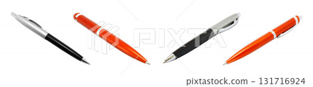 Set of ballpoint pen isolated on transparent background 131716924