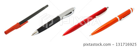 Set of ballpoint pen isolated on transparent background 131716925
