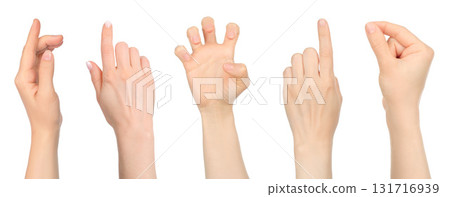 Set of hand gestures isolated on transparent background Set of hand gestures isolated on transparent background 131716939
