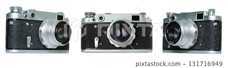 Set of retro cameras isolated on transparent background Set of retro cameras isolated on transparent background 131716949