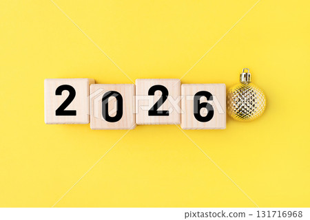 Wooden cubes with numbers of the New Year 2026 Wooden cubes with numbers of the New Year 2026 131716968