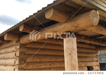Constructed from wooden log house, wooden house. 131717858