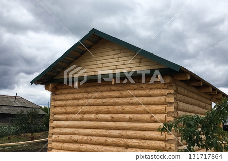 Constructed from wooden log house, wooden house. 131717864