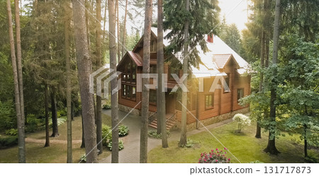 Constructed from wooden log house, wooden house. 131717873