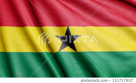 folded flag of Ghana with visible satin texture 131717937