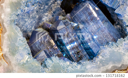 macro photo of sapphire texture with crystal structure 131718162