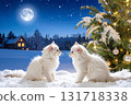 Cats on a Moonlit Night in White Christmas 131718338