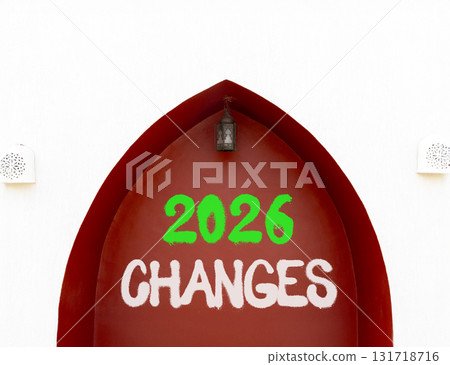 2026 Changes symbol. Concept words 2026 Changes on beautiful white and red wall. Beautiful white and red wall background. Business and 2026 changes concept. Copy space. 2026 Changes symbol. Concept words 2026 Changes on beautiful white and red wall. Beautiful white and red wall background. Business and 2026 changes concept. Copy space. 131718716