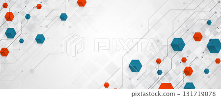 Abstract  technology wireframe circuit lines with data concept background 131719078