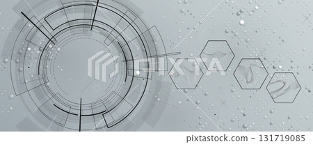 Abstract  technology wireframe circuit lines with data concept background 131719085