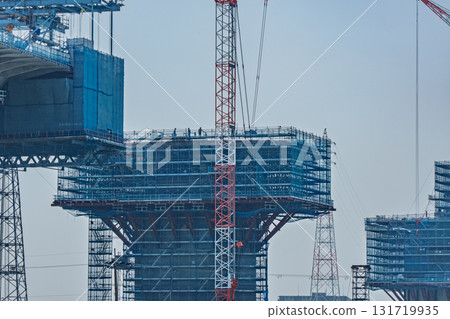 Construction site of the Shin-Meishin Expressway between Hirakata City and Takatsuki City, Osaka Prefecture Construction site of the Shin-Meishin Expressway between Hirakata City and Takatsuki City, Osaka Prefecture 131719935