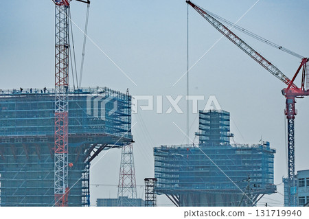 大阪府枚方市~高槻市區新名神高速公路建設現場 大阪府枚方市~高槻市區新名神高速公路建設現場 131719940