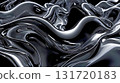 抽象的黑色背景圖像、黑色液態金屬、膨脹、波浪、曲線 131720183
