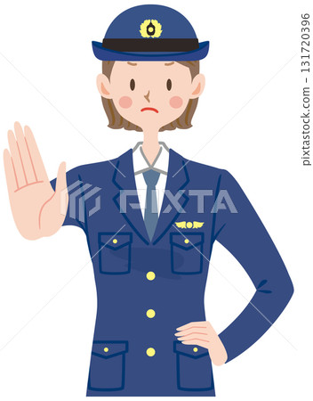 警察、女警官、預防犯罪的插圖 警察、女警官、預防犯罪的插圖 131720396
