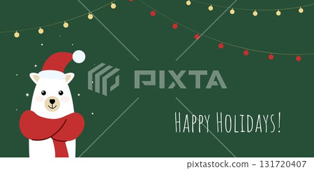 Happy Holidays horizontal banner Vector graphic 131720407